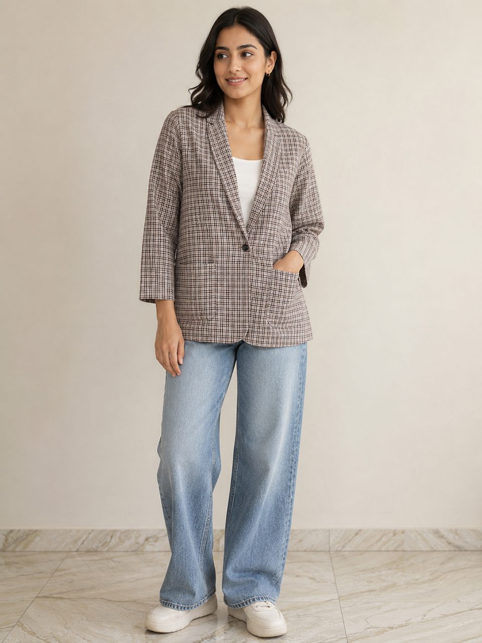 Urban Plaid Relaxed Blazer