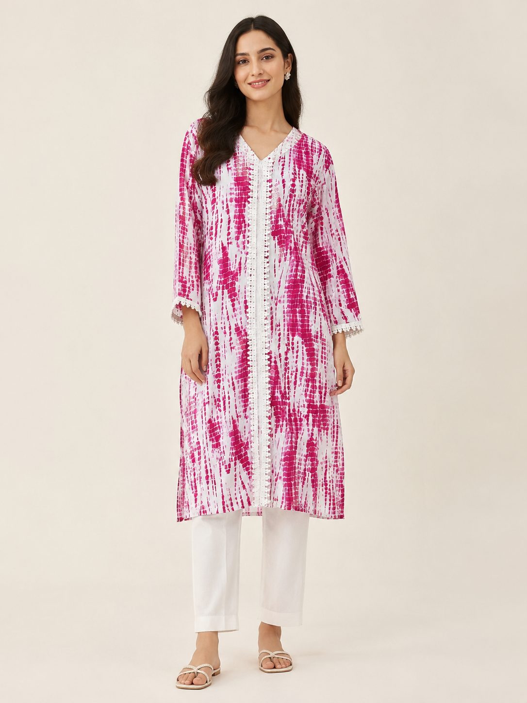 MAGENTA TIE DYE KURTI
