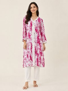 MAGENTA TIE DYE KURTI detail 1