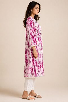 MAGENTA TIE DYE KURTI detail 2