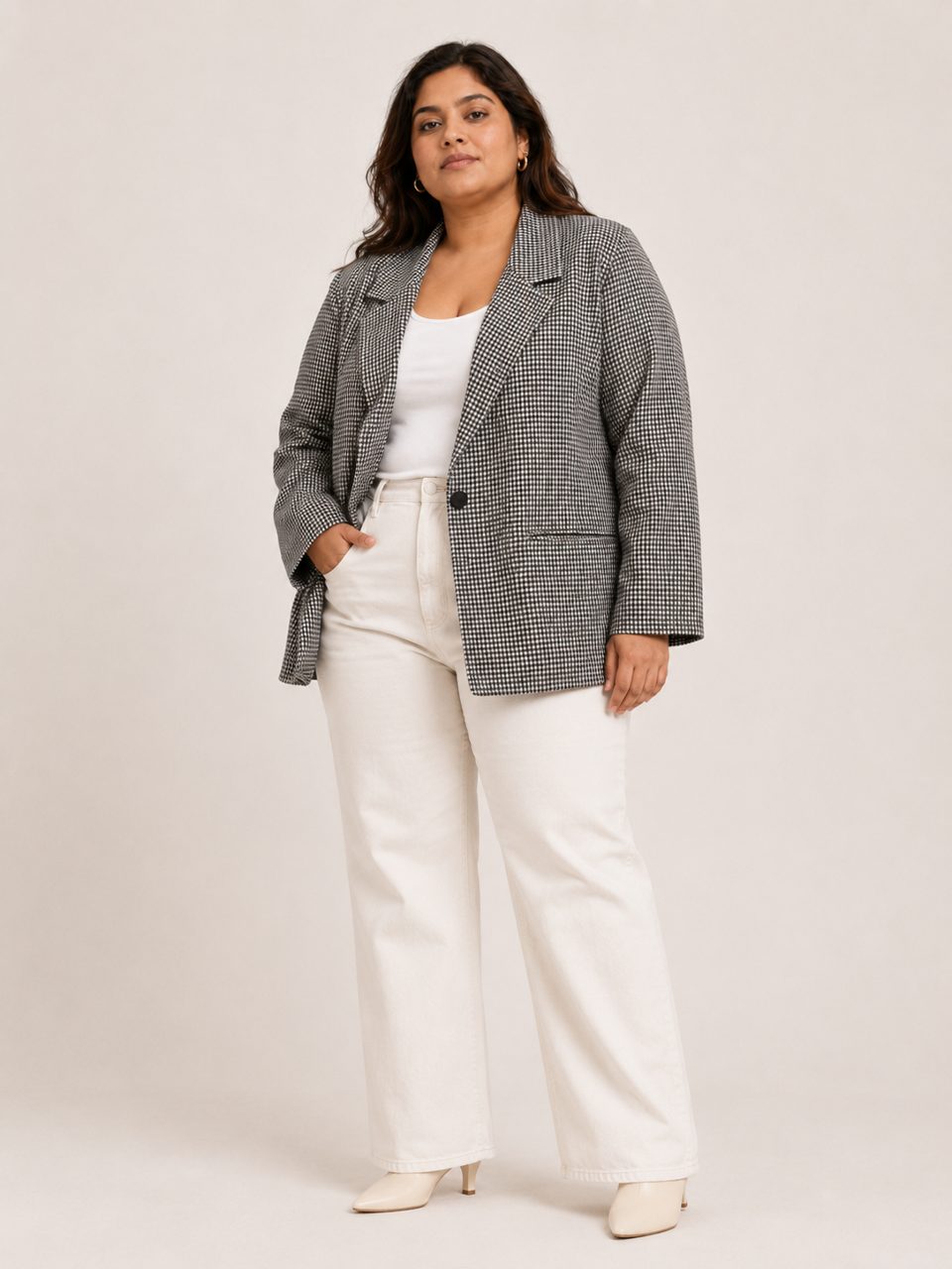 BLACK GHINGHAM BLAZER
