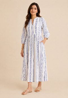 INDIGO WOVEN DRESS detail 1
