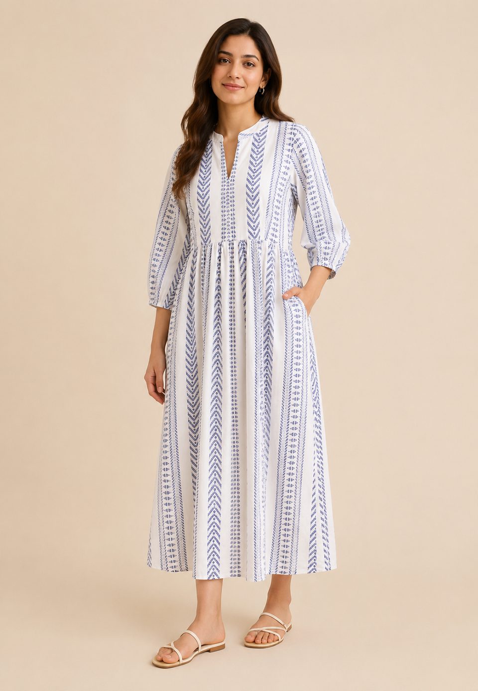 INDIGO WOVEN DRESS