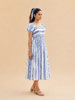 INDIGO COTTON DRESS detail 3